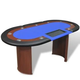 Poker table for 10 players, chip tray, and dealer area. by vidaXL, Game and poker tables - Ref: Foro24-80134, Price: 265,04 €...