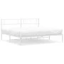 Estructura de cama de metal con cabecero blanco 180x200 cm de , Camas y somieres - Ref: Foro24-372330, Precio: 100,12 €, Desc...