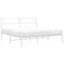 Metallbettgestell mit weißem Kopfteil 140x190 cm von , Betten und Lattenroste - Ref: Foro24-372326, Preis: 101,19 €, Rabatt: %