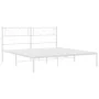 Metal bed frame with white headboard 140x190 cm by , Beds and slatted bases - Ref: Foro24-372326, Price: 99,61 €, Discount: %