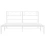 Metal bed frame with white headboard 140x190 cm by , Beds and slatted bases - Ref: Foro24-372326, Price: 99,61 €, Discount: %