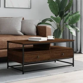Engineered wood coffee table in brown oak, 100x51x45 cm by , Coffee table - Ref: Foro24-835288, Price: 82,41 €, Discount: %