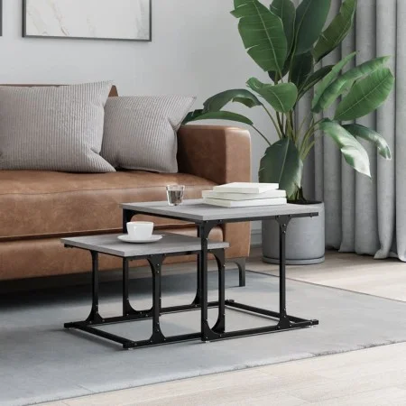 Sonoma grauer stapelbarer Couchtisch in Grau 2 Stück von , Couchtisch - Ref: Foro24-833371, Preis: 43,61 €, Rabatt: %