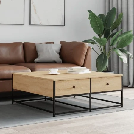 Mesa de centro madera de ingeniería roble Sonoma 100x99x40 cm de , Mesas de centro - Ref: Foro24-835295, Precio: 75,26 €, Des...