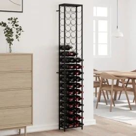Wrought iron black wine rack for 57 bottles, 34x18x200 cm. by , Wine racks - Ref: Foro24-358366, Price: 163,16 €, Discount: %