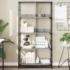 Engineered wood bookshelf in Sonoma grey, 78.5x33x153 cm by , Bookcases and shelves - Ref: Foro24-835257, Price: 80,01 €, Dis...