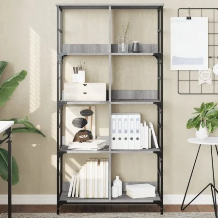 Engineered wood bookshelf in Sonoma grey, 78.5x33x153 cm by , Bookcases and shelves - Ref: Foro24-835257, Price: 80,01 €, Dis...