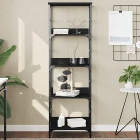 Estantería de madera de ingeniería negra 50x33x153 cm de , Librerías y estanterías - Ref: Foro24-835274, Precio: 62,97 €, Des...