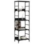 Estantería de madera de ingeniería negra 50x33x153 cm de , Librerías y estanterías - Ref: Foro24-835274, Precio: 62,97 €, Des...