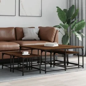 Mesas de centro apilables 5 pzas madera ingeniería roble marrón by , Coffee table - Ref: Foro24-835338, Price: 76,56 €, Disco...