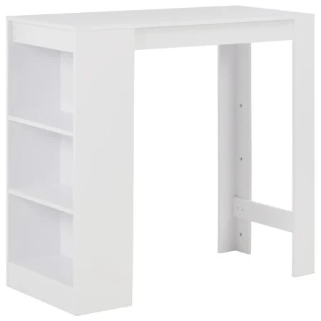 Mesa alta de cocina con estantería blanco 110x50x103 cm de , Mesas de cocina y de comedor - Ref: Foro24-280211, Precio: 99,07...