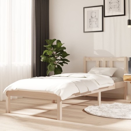 Estructura de cama madera maciza 75x190 cm de , Camas y somieres - Ref: Foro24-814844, Precio: 90,05 €, Descuento: %