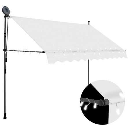 Toldo manual retráctil con LED crema 300 cm en Toldos | Comprar online en Foro24