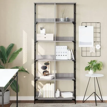 Estantería de madera de ingeniería gris Sonoma 78,5x33x188,5 cm de , Librerías y estanterías - Ref: Foro24-835262, Precio: 96...
