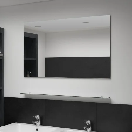 Espejo de pared con estante de vidrio templado 100x60 cm de , Espejos - Ref: Foro24-249443, Precio: 69,82 €, Descuento: %
