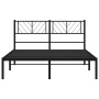 Bed frame with black metal headboard 135x190 cm by , Beds and slatted bases - Ref: Foro24-372178, Price: 93,19 €, Discount: %