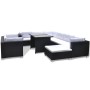 10-teiliges Gartenmöbel-Set und Kissen Kunstrattan schwarz von vidaXL, Gartensets - Ref: Foro24-41878, Preis: 964,90 €, Rabat...