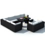 10-teiliges Gartenmöbel-Set und Kissen Kunstrattan schwarz von vidaXL, Gartensets - Ref: Foro24-41878, Preis: 964,90 €, Rabat...