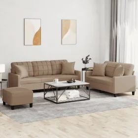 3-piece sofa set with cappuccino faux leather cushions by , Sofas - Ref: Foro24-3201397, Price: 529,83 €, Discount: %