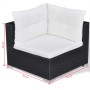 10-teiliges Gartenmöbel-Set und Kissen Kunstrattan schwarz von vidaXL, Gartensets - Ref: Foro24-41878, Preis: 964,90 €, Rabat...
