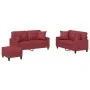 Set Sofas mit Kissen 3 Stück Kunstleder rot rot von , Sofas - Ref: Foro24-3201376, Preis: 524,05 €, Rabatt: %