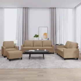 Set von Sofas mit Kissen 4 Stück Kunstleder Cappuccino von , Sofas - Ref: Foro24-3201407, Preis: 611,06 €, Rabatt: %