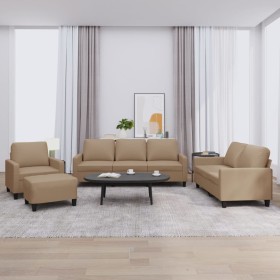 Set von Sofas mit Kissen 4 Stück Kunstleder Cappuccino von , Sofas - Ref: Foro24-3201407, Preis: 621,38 €, Rabatt: %