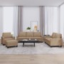 4-piece sofa set with cappuccino synthetic leather cushions by , Sofas - Ref: Foro24-3201407, Price: 621,38 €, Discount: %