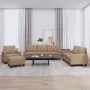 4-piece sofa set with cappuccino synthetic leather cushions by , Sofas - Ref: Foro24-3201407, Price: 611,06 €, Discount: %