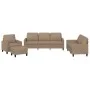 4-piece sofa set with cappuccino synthetic leather cushions by , Sofas - Ref: Foro24-3201407, Price: 611,06 €, Discount: %