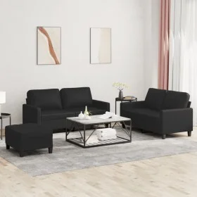 Set Sofas mit Kissen 3 Stück Kunstleder schwarz von , Sofas - Ref: Foro24-3201413, Preis: 439,11 €, Rabatt: %