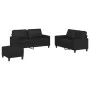 3-piece black faux leather sofa set with cushions by , Sofas - Ref: Foro24-3201413, Price: 439,11 €, Discount: %