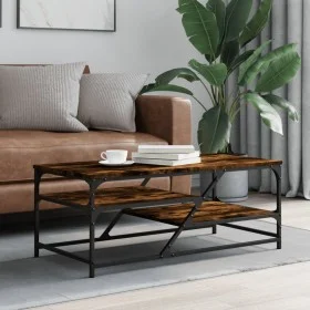 Smoked oak engineered wood coffee table 100x49x40 cm by , Coffee table - Ref: Foro24-835346, Price: 49,09 €, Discount: %