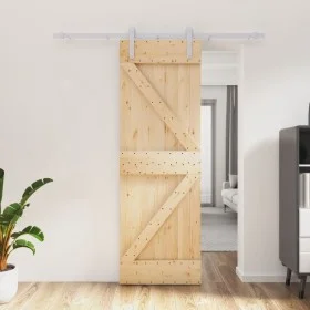 Sliding door with solid pine wood fittings 70x210 cm by , Doors - Ref: Foro24-3203004, Price: 176,26 €, Discount: %