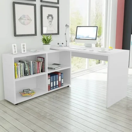 Corner desk 4 shelves white by vidaXL, Desks - Ref: Foro24-243060, Price: 201,54 €, Discount: %