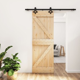Schiebetür mit Beschlägen aus massivem Kiefernholz, 70 x 210 cm von , Türen - Ref: Foro24-3203122, Preis: 178,90 €, Rabatt: %
