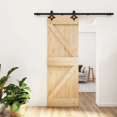 Puerta corredera con herrajes madera maciza de pino 70x210 cm de , Puertas - Ref: Foro24-3203136, Precio: 173,99 €, Descuento: %