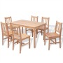 7-teiliges Esszimmerset aus Kiefernholz von vidaXL, Möbelsets für Küchen und Esszimmer - Ref: Foro24-242960, Preis: 460,85 €,...