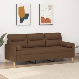 3-seater sofa with brown fabric cushions 180 cm by , Sofas - Ref: Foro24-3200832, Price: 273,56 €, Discount: %