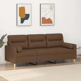 3-seater sofa with brown fabric cushions 180 cm by , Sofas - Ref: Foro24-3200832, Price: 269,26 €, Discount: %