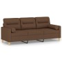 3-seater sofa with brown fabric cushions 180 cm by , Sofas - Ref: Foro24-3200832, Price: 273,56 €, Discount: %