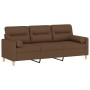 3-seater sofa with brown fabric cushions 180 cm by , Sofas - Ref: Foro24-3200832, Price: 273,56 €, Discount: %