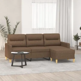 Dreisitzer-Sofa mit braunem Stoffhocker, 180 cm. von , Sofas - Ref: Foro24-3201076, Preis: 299,72 €, Rabatt: %