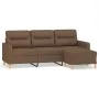 Sofá de 3 plazas con taburete de tela marrón 180 cm by , Sofas - Ref: Foro24-3201076, Price: 299,72 €, Discount: %