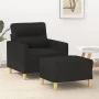 Sillón con taburete tela negro 60 cm de , Sofás - Ref: Foro24-3201069, Precio: 184,96 €, Descuento: %