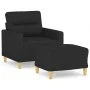 Schwarzer Stoffsessel mit Hocker 60 cm von , Sofas - Ref: Foro24-3201069, Preis: 184,55 €, Rabatt: %