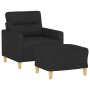 Black fabric armchair with stool 60 cm by , Sofas - Ref: Foro24-3201069, Price: 196,99 €, Discount: %