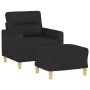 Sillón con taburete tela negro 60 cm de , Sofás - Ref: Foro24-3201069, Precio: 184,96 €, Descuento: %