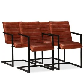 Esszimmerstühle 4 Einheiten braunes Echtleder von , Essstühle - Ref: Foro24-275238, Preis: 671,76 €, Rabatt: %