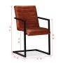 Dining chairs 4 units brown genuine leather by , dining chairs - Ref: Foro24-275238, Price: 685,50 €, Discount: %